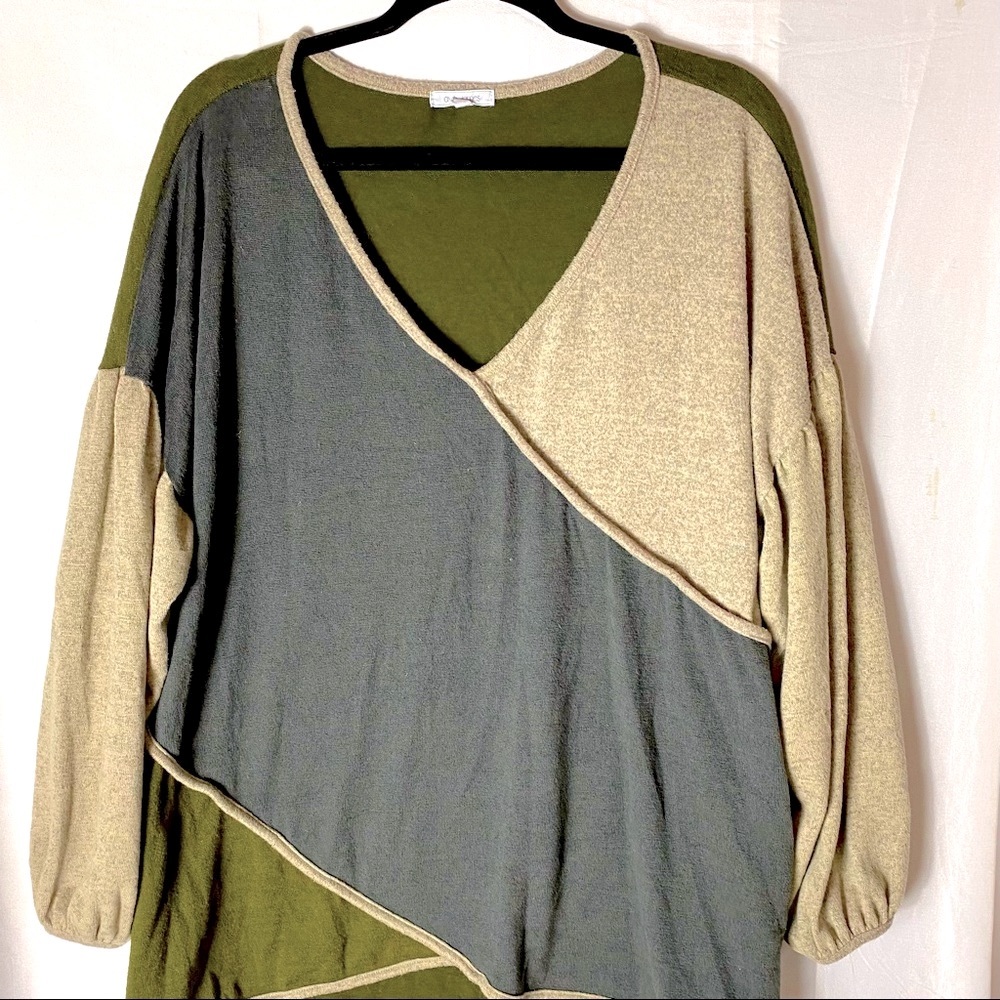 Women's 3X Color Block Sweater